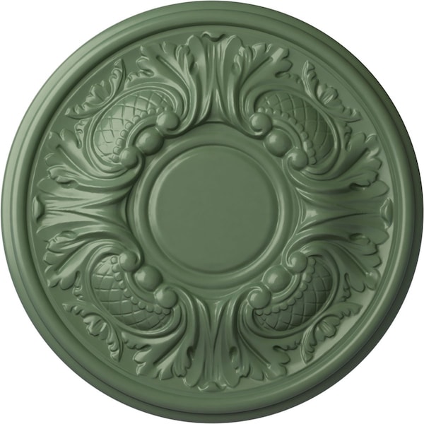 Ekena Millwork Wakefield Ceiling Medallion (Fits Canopies up to 3 5/8"), 11 3/4"OD x 1 1/4"P, Athenian Green CM11WAAGF - main